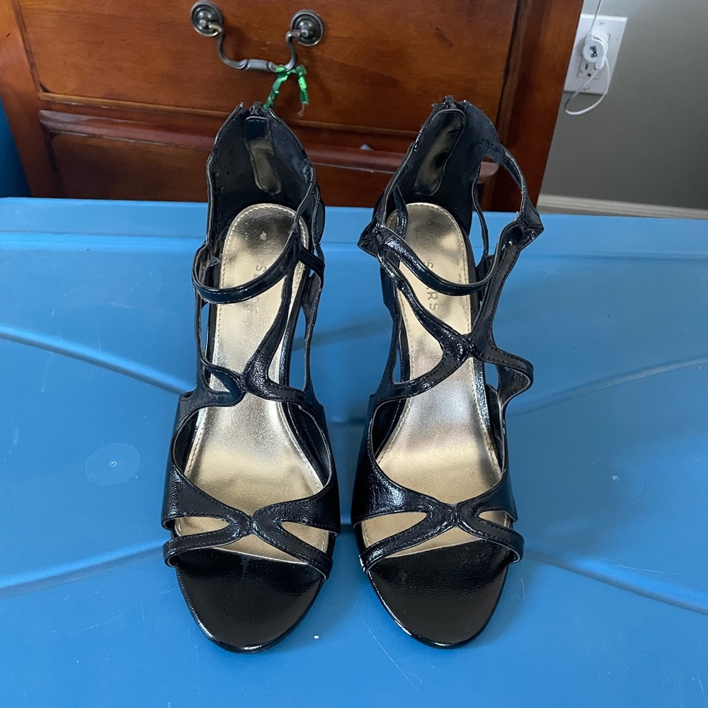 Black strappy heels
